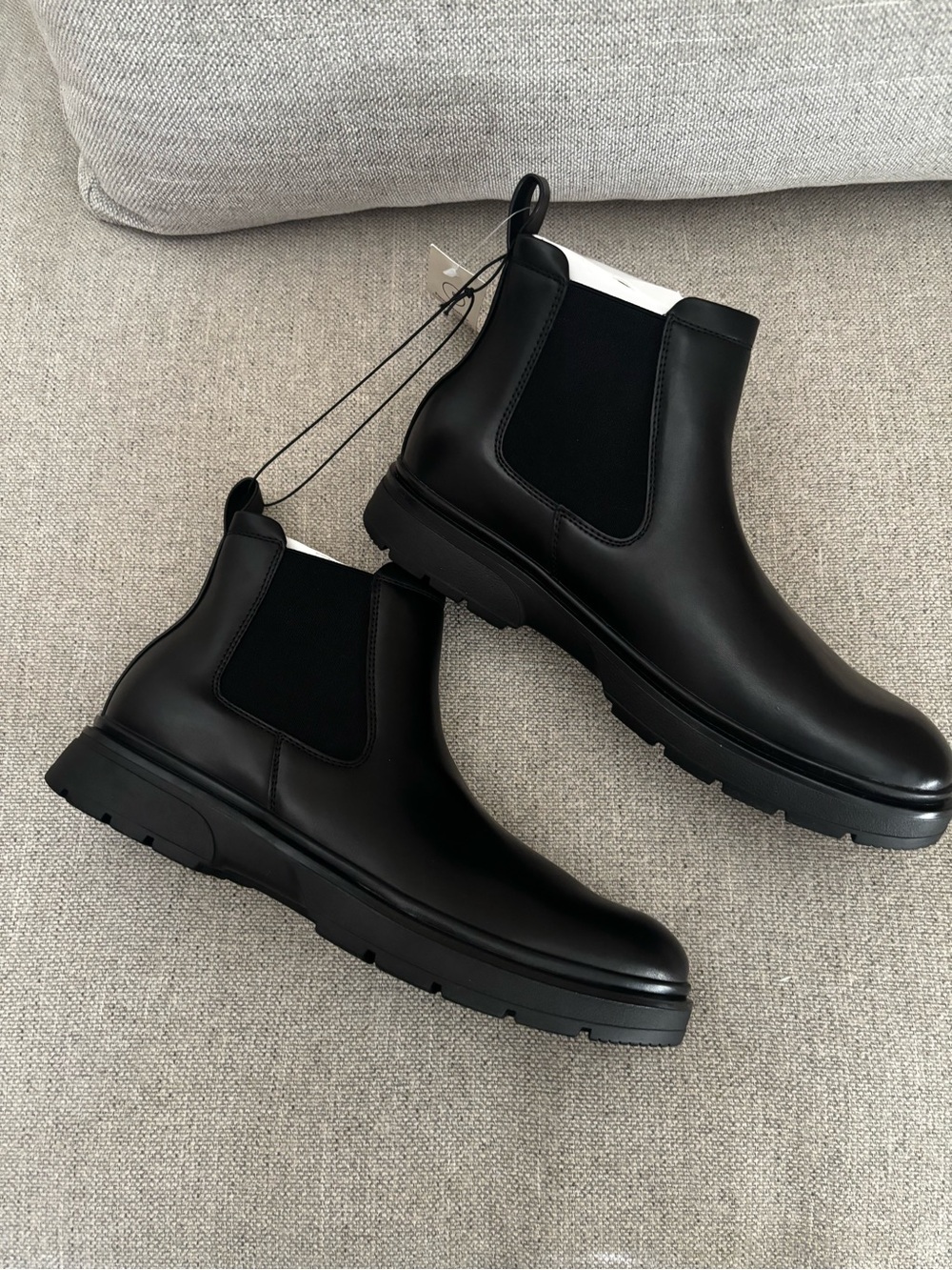 No Boundaries black Men's Garda faux Leather Chelsea Boots NEW - Picture 9 of 9